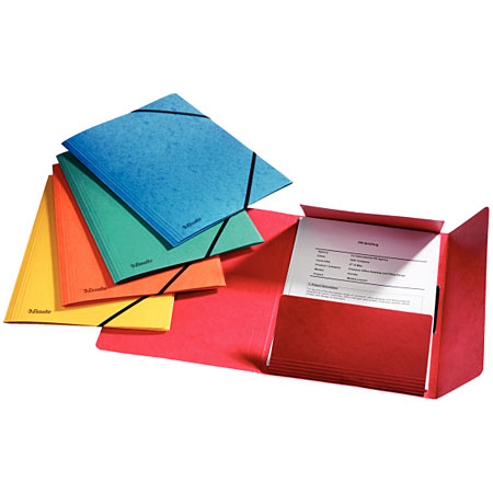 Esselte 3 flaps folder with elastics - satin cardboard 390g/m² - A4