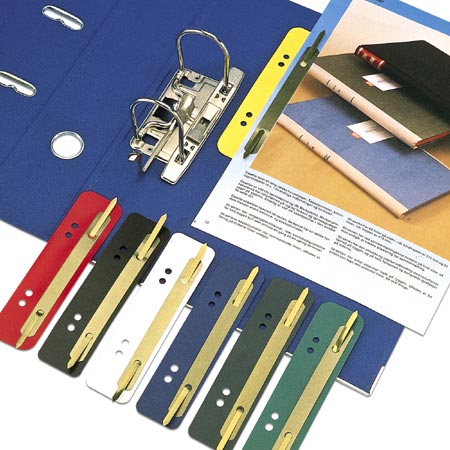 Esselte Pack of 25 folder strips - polypropylene/metal ) 38x150mm