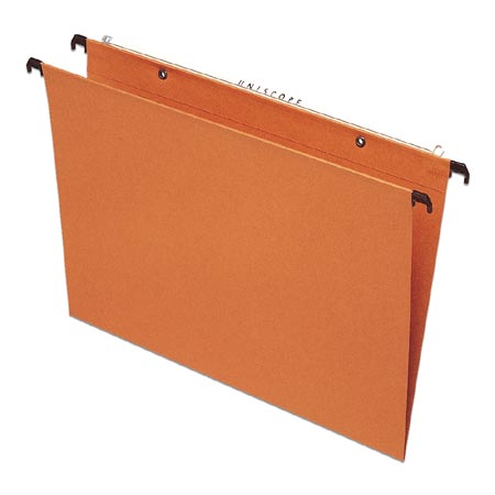 Esselte Orgarex Dual Uniscope - box of 25 suspension files - cardboard 220g/m² - spacing 330mm - orange