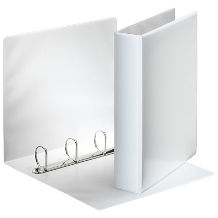Esselte Panorama - 4 rings binder - polypropyene - A4 - 63mm spine - pocket back and front - white