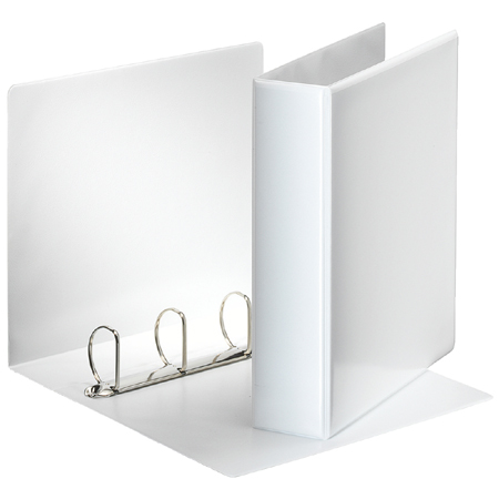 Esselte Panorama - 4 rings binder - polypropyene - A4 - 77mm spine - pocket back and front - white