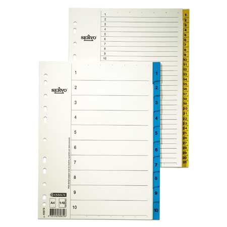 Esselte Servo - index - cardboard with laminated tabs - A4