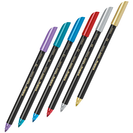 Edding 1200 Metallic Color Pen - marqueur - pointe conique moyenne (1-3mm) - couleurs métallisées