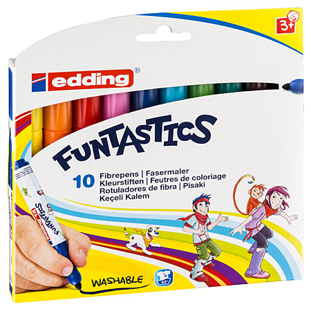 Edding 14 Funtastics Set - card box - 10 assorted washable markers