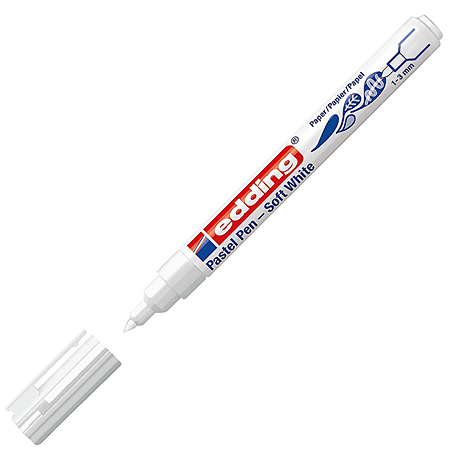 Edding 1500 Pastel Pen - viltstift met gepigmenteerde inkt - conische punt (1-3mm) - semi-transparant wit