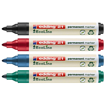 Edding 21 EcoLine Permanent Marker - watervaste marker - bijvulbaar - medium conische punt (1,5-3mm)