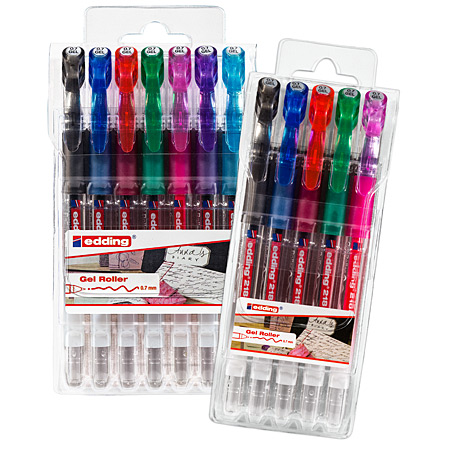 Edding 2185 Crystaljelly - plastic pouch - assorted gel ink rollers