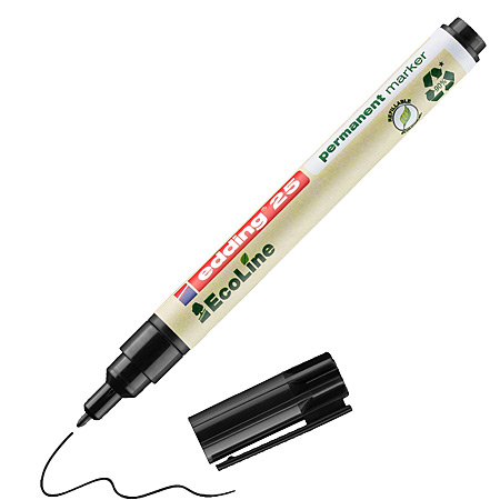 Edding 25 EcoLine Permanent Marker - marqueur permanent rechargeable - pointe conique fine (1mm)