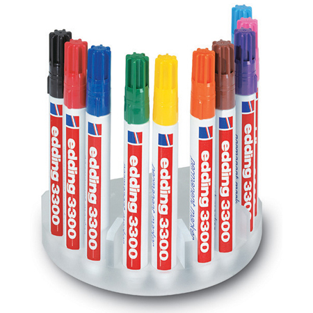 Edding 3300 Permanent Marker - display box - 10 assorted markers (n.01-10)
