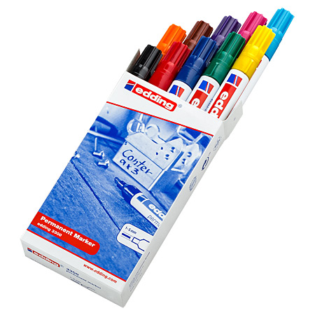 Edding 3300 Permanent Marker - boîte en carton - assortiment de 10 marqueurs (n° 01-10)