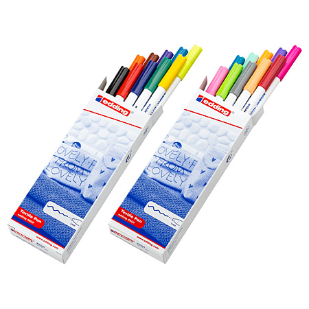 Edding 4600 Textile Pen - cardboard box - 10 assorted pens