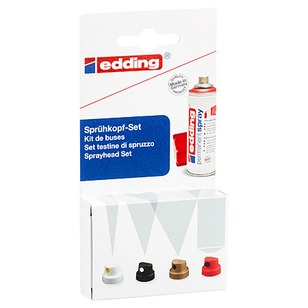 Edding 5200 Permanent Spray - 6 assorted spray can caps - 4 sizes