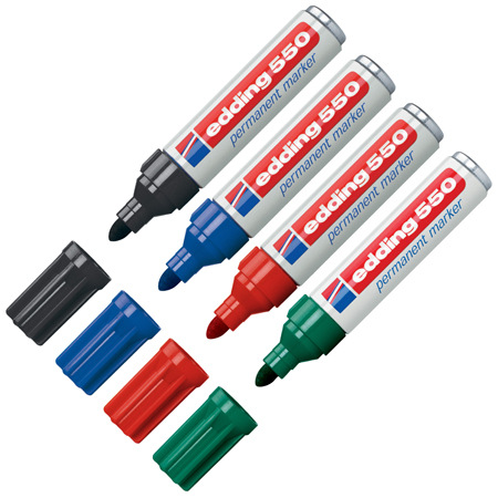 Edding 550 Permanent Marker - marqueur permanent - rechargeable - pointe ogive moyenne (3-4mm)