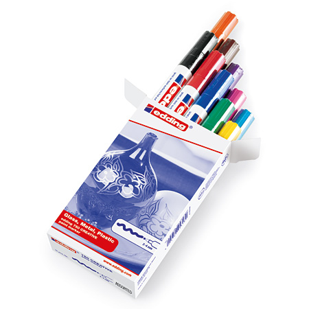 Edding 750 Gloss Paint Marker - boîte en carton - assortiment de 10 marqueurs (n° 01-10)