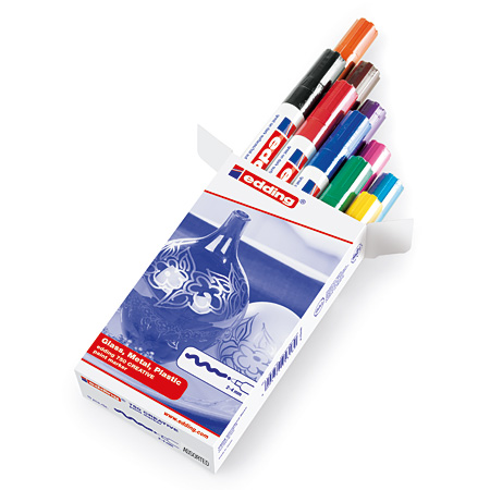 Edding 750 Gloss Paint Marker - kartonnen doos - assortiment van 10 markers (nr. 01-10)