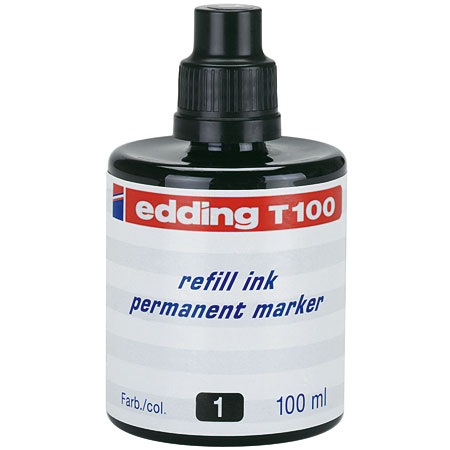 Edding T100 - encre permanente pour marqueurs rechargeables - flacon 100ml