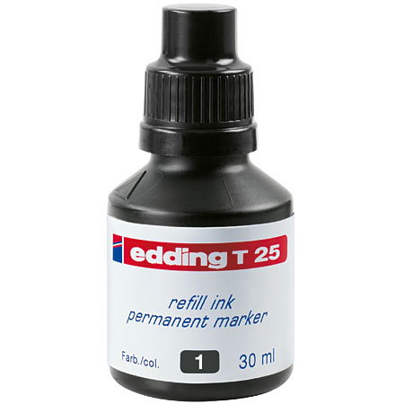 Edding T25 - encre permanente pour marqueurs rechargeables - flacon 30ml