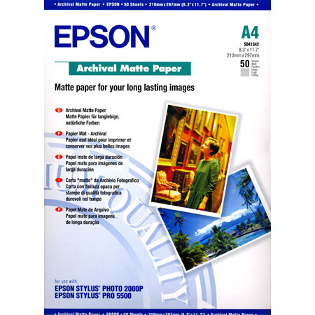 Epson Coated paper 192g/m² - archival quality - pouch 50 sheets