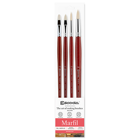 Set De 4 Pinceaux Plats - Tailles 2, 4, 6, 8, Pour Peinture Acrylique, Aquarelle, Huile, Gouache