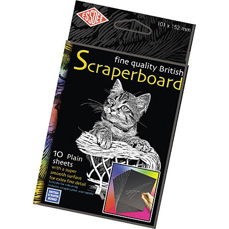 Essdee Scraperboard - paquet de 10 cartes à gratter - noir