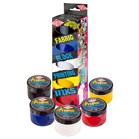 Essdee Fabric Block Printing Ink - set de 5 pots 150ml d'encre d'impression pour tissu