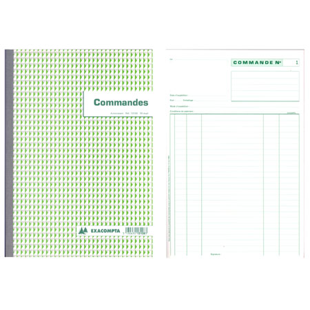 Exacompta Doorschrijfboek Commandes - 21x29,7cm (A4) - 50 bladen in 2 exemplaren - frans