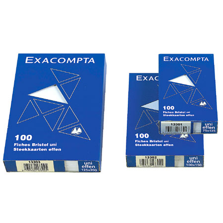 Exacompta Pack of 100 white record cards - 205g/m² - blank