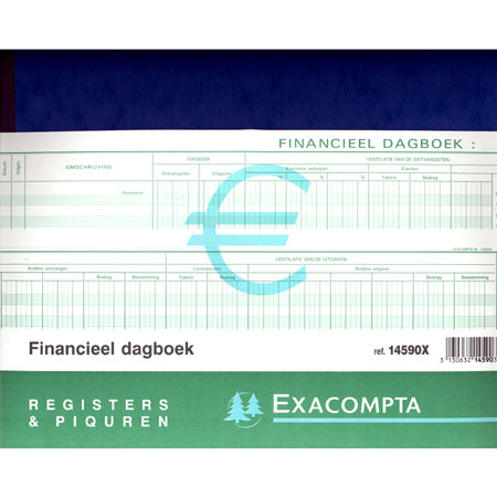 Exacompta Piqûre - financieel dagboek - 27x32cm - 80 bladzijden - nederlands