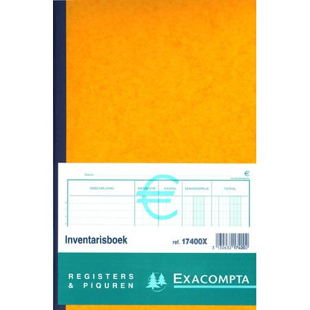Exacompta Piqûre - inventarisboek - 19,5x32cm - 80 bladzijden - nederlands