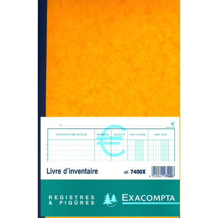Exacompta Piqûre - inventarisboek - 19,5x32cm - 80 bladzijden - frans