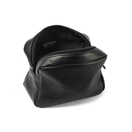 Fabriano Mini Beauty Case - trousse en cuir - fermeture éclair - 24x12x6cm