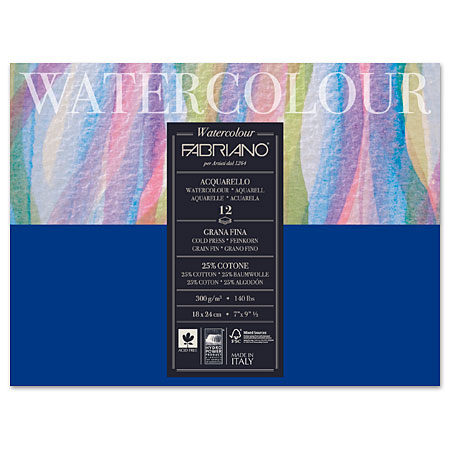 Fabriano Watercolour - watercolour pad - sheets 300g/m² - cold pressed