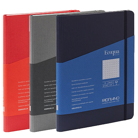 Fabriano Ecoqua Plus - wire-bound notebook - cardboard cover - 140 pages - 14.8x21cm (A5)