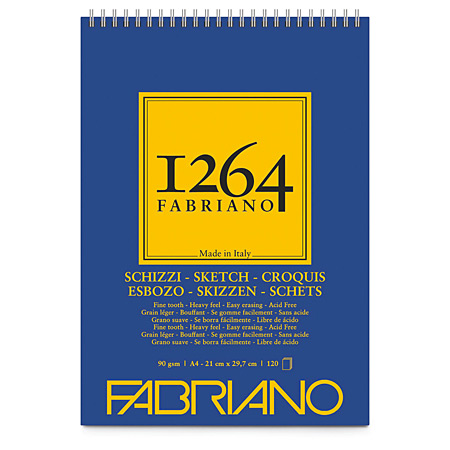 Fabriano 1264 - spiral-bound sketch pad - 120 sheets 90g/m²
