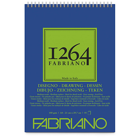 Fabriano 1264 - tekenblok met spiraal - vellen 180gr/m²