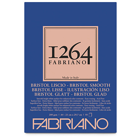 Fabriano 1264 - bristol paper pad - 50 sheets 200g/m²