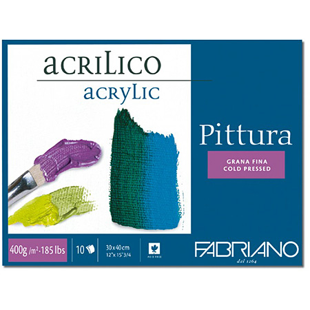Fabriano Pittura - acrylverfblok - vellen 400gr/m² - 4-zijdig gelijmd - fijne korrel