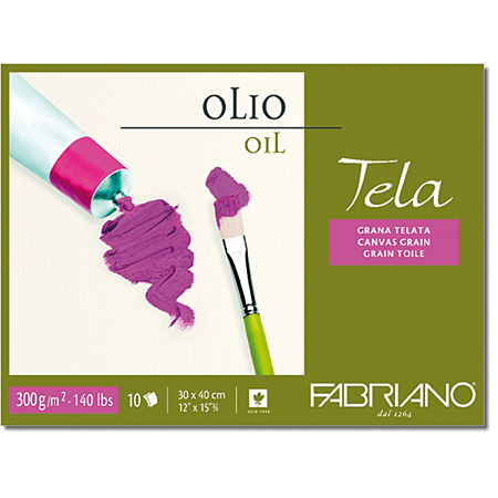 Fabriano Tela - oil paper pad - 10 sheets 300g/m² - glued on 4 sides - linen texture