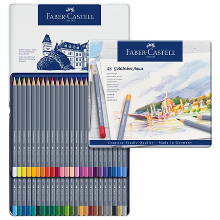 Faber Castell Goldfaber Aqua - tin - assorted watercolour pencils