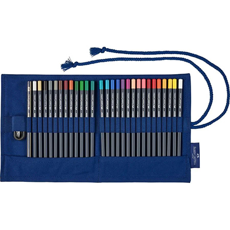 Faber Castell Golfaber - étui à enrouler - 27 crayons de couleur, 1 crayon graphite & 1 taille-crayon