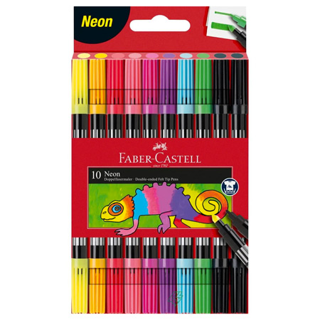 Faber Castell Étui en carton - assortiment de 10 feutres duo néon