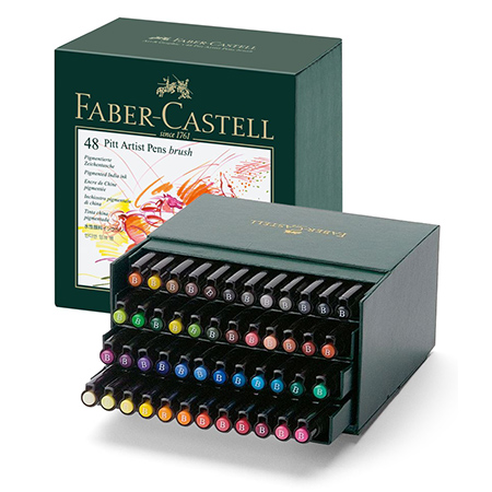 Faber Castell Pitt Artist Pen Brush - Studio Box - coffret en carton - assortiment de feutres pinceau