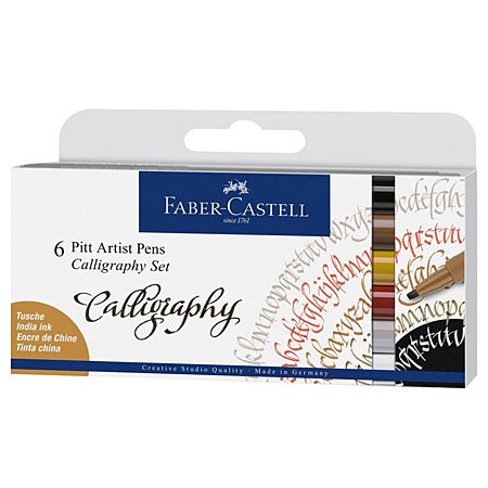 Faber Castell Pitt Artist Pen Calligraphy - étui en carton - assortiment de feutres calligraphie