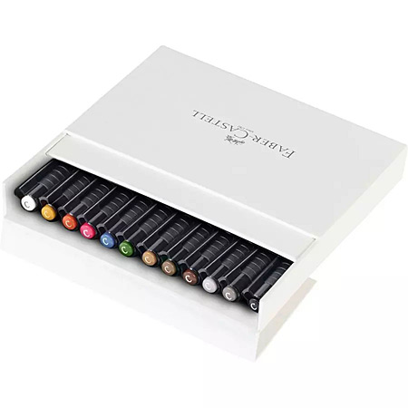 Faber Castell Pitt Artist Pen Calligraphy Studio Box - coffret en carton - assortiment de 12 feutres calligraphie