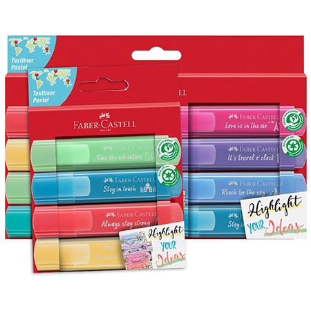 Faber Castell Textliner 46 Pastel - cardboard box - assorted highlighters - pastel colours