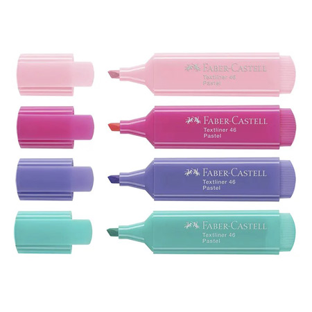 Faber Castell Textliner 46 Pastel - cardboard box - assorted highlighters - recycled plastic