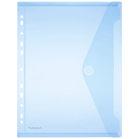 Foldersys Pochette pour documents - plastique coloré transparent - fermeture velcro - perforation universelle