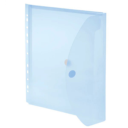 Foldersys Pochette pour documents en plastique coloré transparent - avec soufflet 20mm - A4 - fermeture velcro - perforation universelle