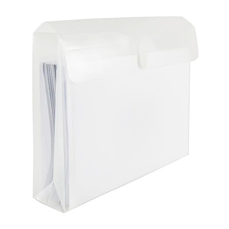 Foldersys Pochette pour documents en plastique transparent avec soufflet - fermeture velcro
