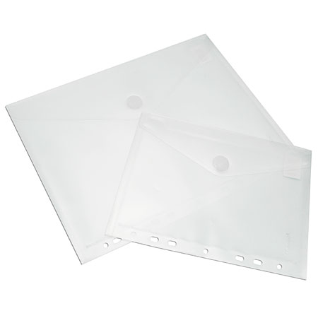 Foldersys Pochette pour documents - plastique transparent - fermeture velcro - perforation universelle